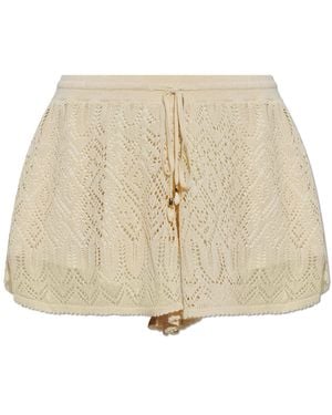Zimmermann Crochet Shorts - Natural
