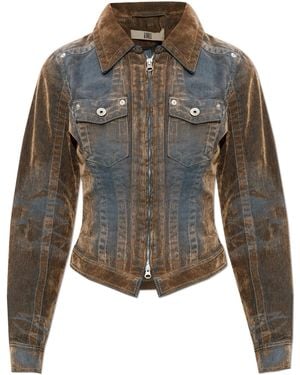 KNWLS Jacket With Velvet Finish - Brown