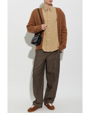 Ami Paris Cotton Creased Pants - Brown