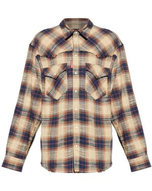 DSquared² Cotton Checked Shirt - Natural