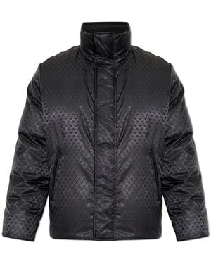 McQueen Puffer Jacket With Logo - Grey