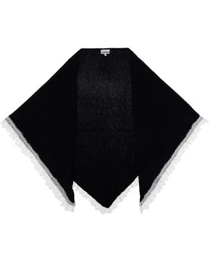Ganni Triangular Wool Scarf - Black