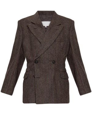 Maison Margiela Herringbone Pattern Blazer - Brown