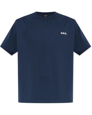 A.P.C. T-Shirt 'Boxy Petit Vpc' - Blue