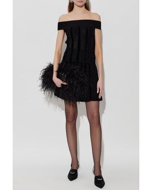Balmain Top With Shimmering Sequins - Black