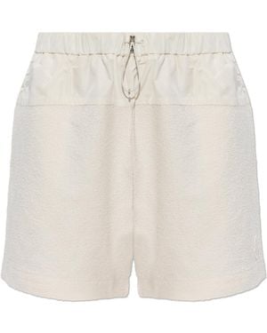 Moncler Shorts With Logo Patch - White
