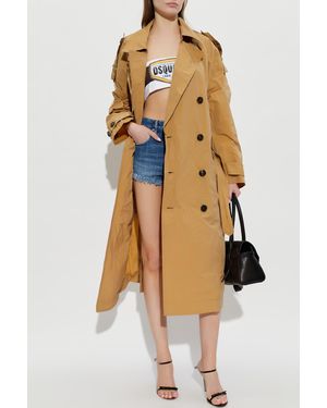 DSquared² Double-Breasted Coat - Natural