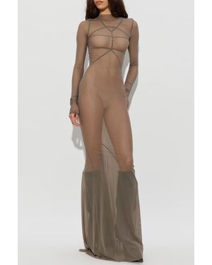 Rick Owens Long Transparent Dress - Gray