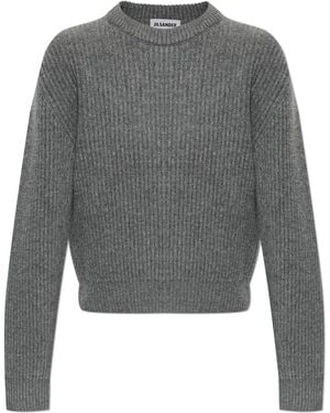 Jil Sander Wool Jumper With A Crew Neck - Grey