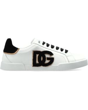 Dolce & Gabbana Leather Sports Shoes With Logo - White