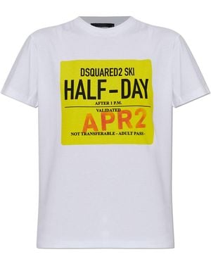 DSquared² Cotton T-Shirt With Print - Grey