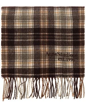 Acne Studios Cashmere Tartan Scarf - Black