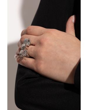 Versace Ring With Medusa's Head - Black