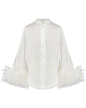 Oséree Shirt With Feathers - White