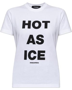 DSquared² Cotton T-Shirt With Print - White