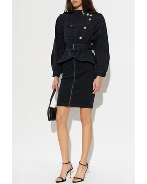 Balmain Denim Skirt - Black