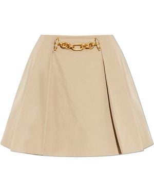 Balmain Short Skirt With Darts - Natural