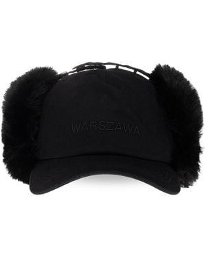MISBHV Baseball Cap With Faux Fur Ear Flaps - Black