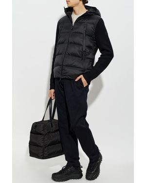 Moncler Cardigan With Quilted Front - Black