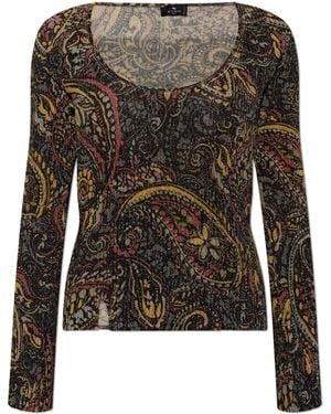Etro Top With Metallic Thread - Black