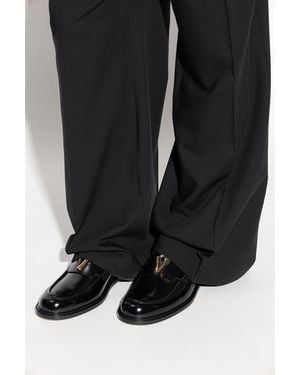 Versace Leather "Loafers" Shoes - Black
