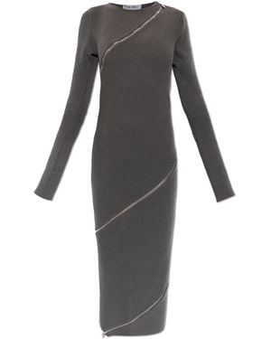 The Attico Dress With Decorative Zippers - Black