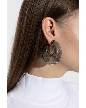Alaïa Earrings Made Of Hand-Blown Glass - Gray