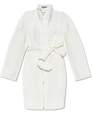Issey Miyake Pleated Coat, - White