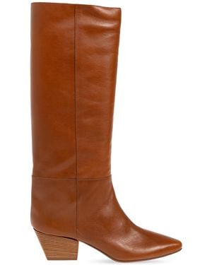 forte_forte Leather Heeled Boots - Brown