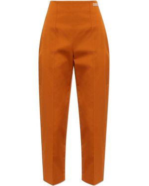 Marni Cotton Trousers With Stitching On The Legs - Orange