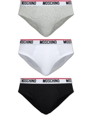 Moschino 3-Pack Of Cotton Briefs - Grey