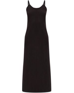 Lacoste Dress With Logo Patch - Black