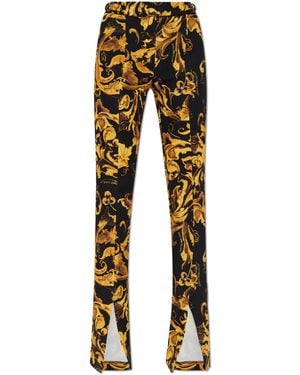 Versace Jeans Couture Flared Pants With Slit - Yellow