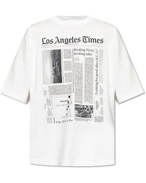 Palm Angels T-Shirt With Print - Grey