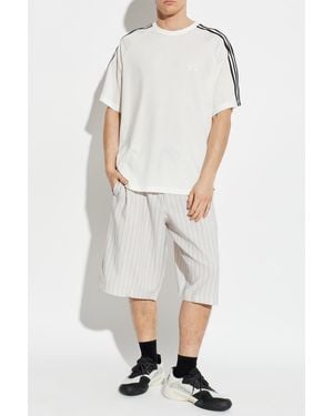 Y-3 Striped Pattern Shorts - White