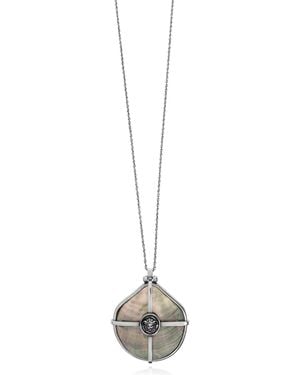 Versace Necklace With Mother-Of-Pearl Pendant - Metallic