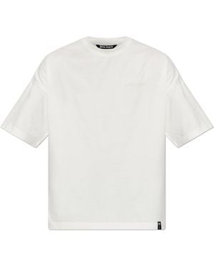 Palm Angels Cotton T-Shirt With Logo - White