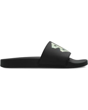Balenciaga Slides With Logo - Blue