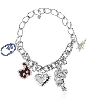 A Bathing Ape Necklace With Pendants - Metallic