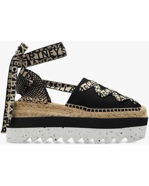 Stella McCartney Gaia Platform Logo Espadrilles - Black