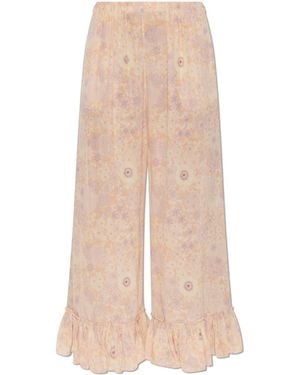 Chloé Silk Trousers - Natural