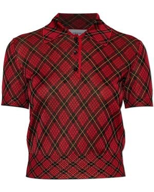 McQueen Checked Pattern Polo - Red