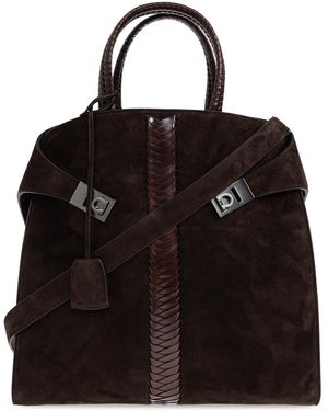 Ferragamo Suede Bag 'Hug' - Black