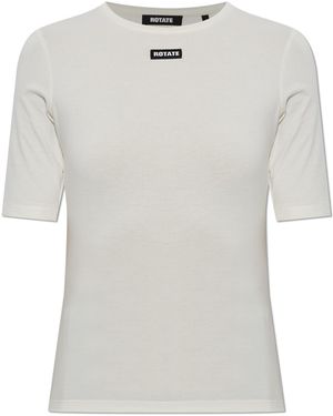 ROTATE BIRGER CHRISTENSEN T-Shirt With Logo Patch - White