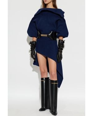 Givenchy Asymmetrical Dress With Collar - Blue