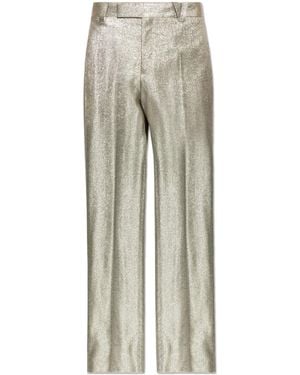 Versace Trousers With Lurex Thread - White
