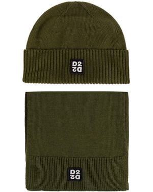 DSquared² Set: Hat And Scarf - Green