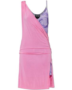 Versace Jeans Couture Strap Dress With 'Barocco' Pattern - Pink