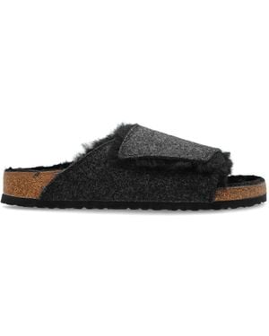 Birkenstock "Solana Shearling" Slides - Black