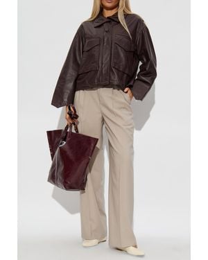 AllSaints Leather Jacket "Clay" - Brown